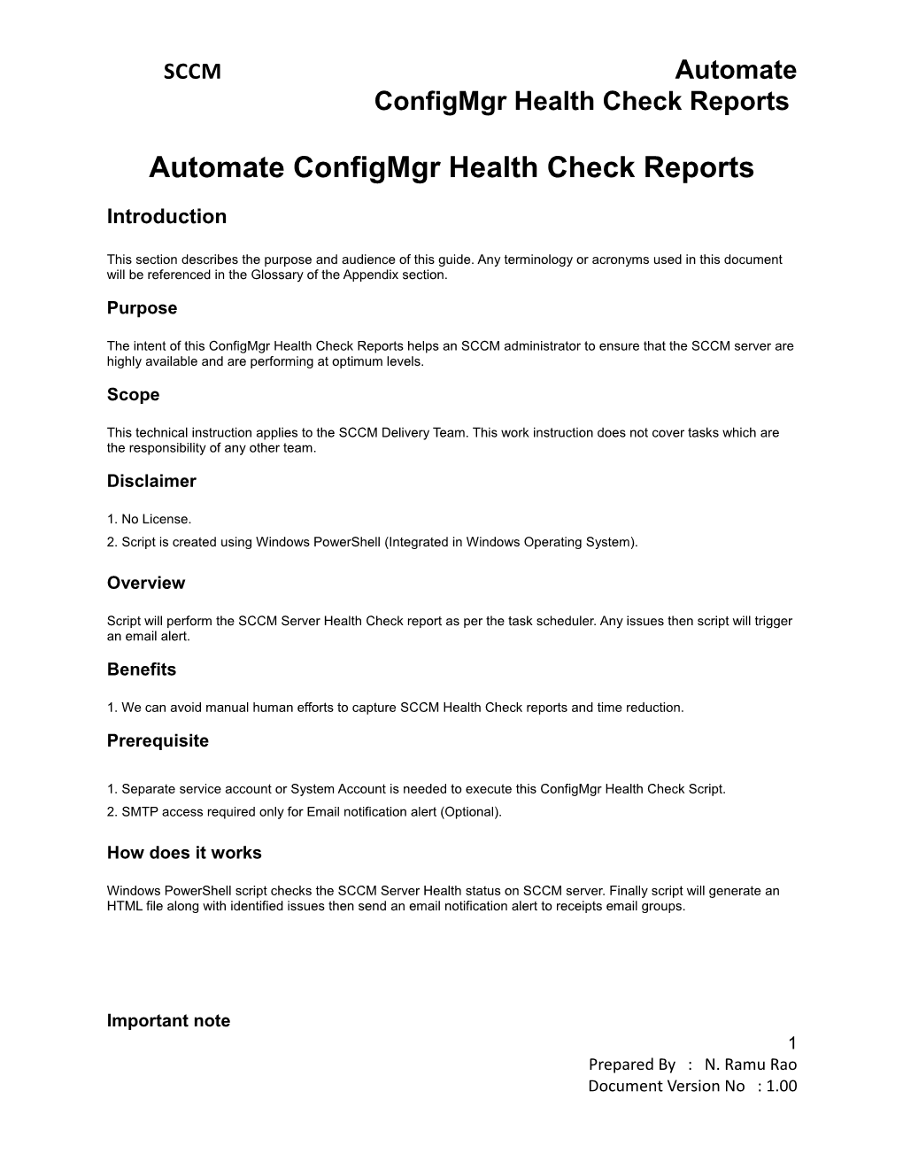 SCCM Automate Configmgr Health Check Reports