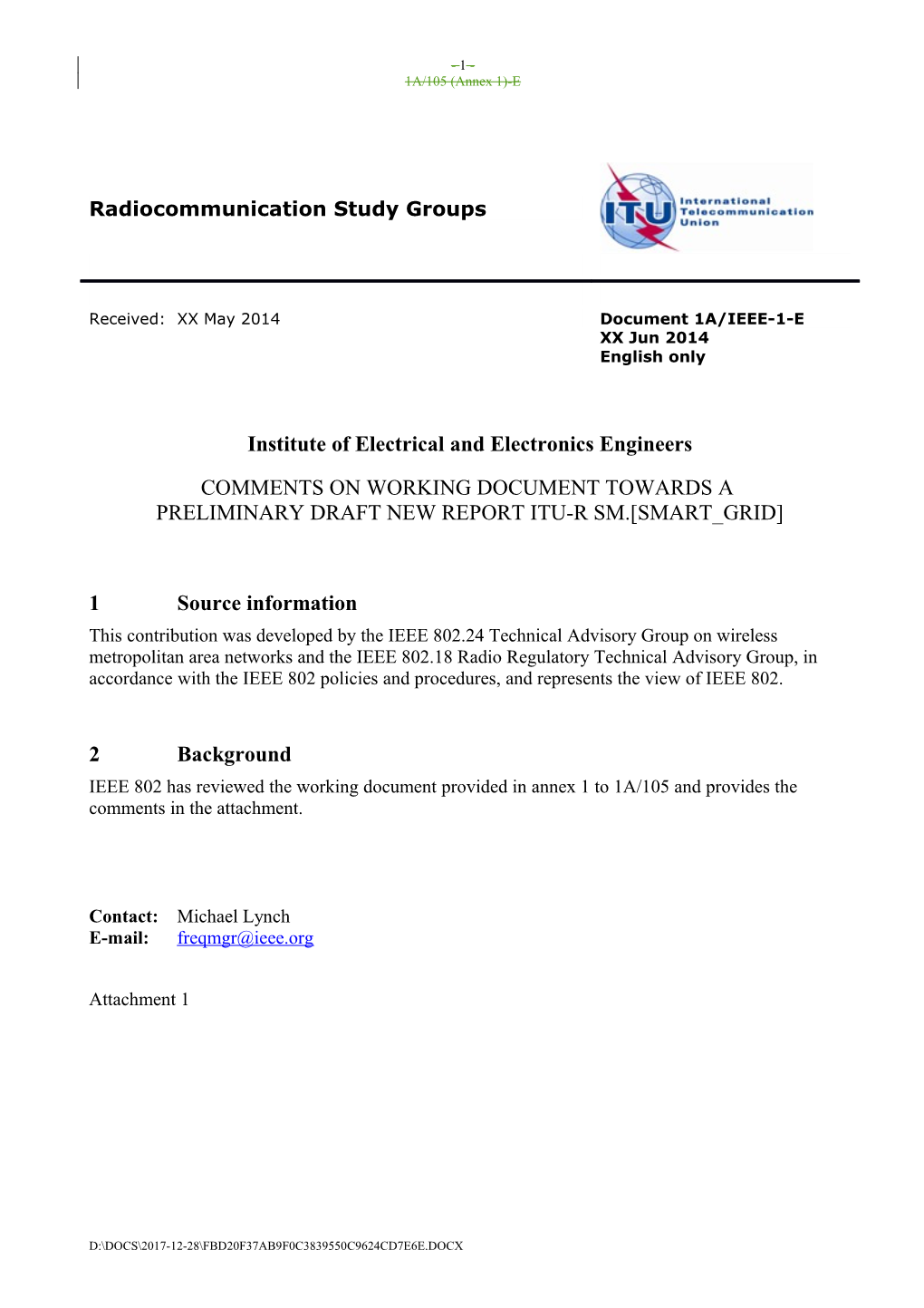 Radiocommunication Study Groups s1