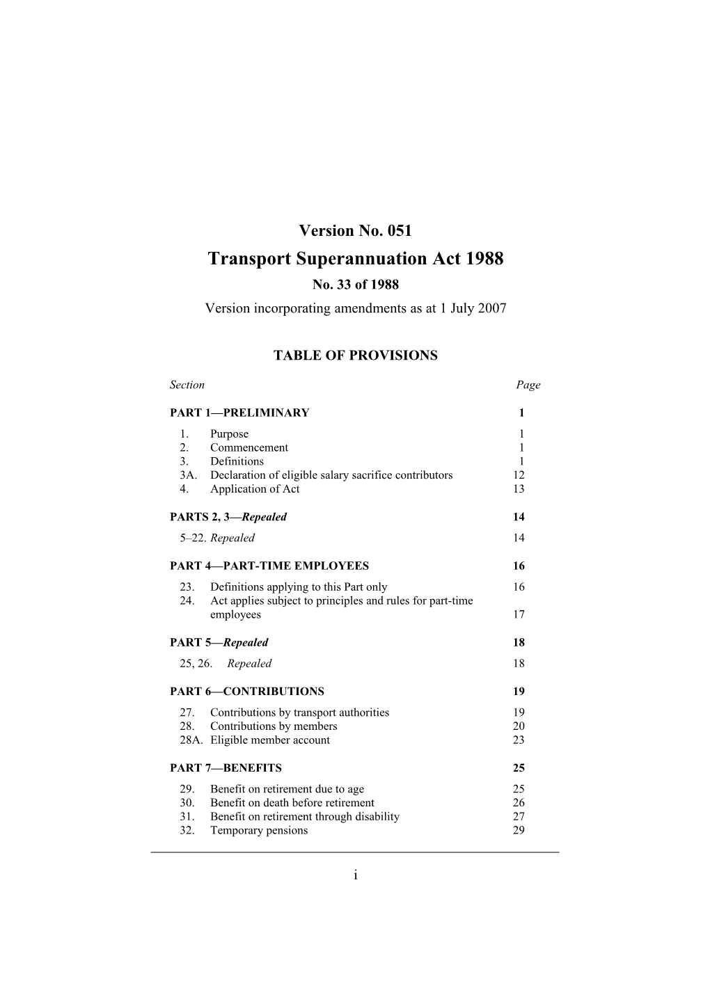 Transport Superannuation Act 1988