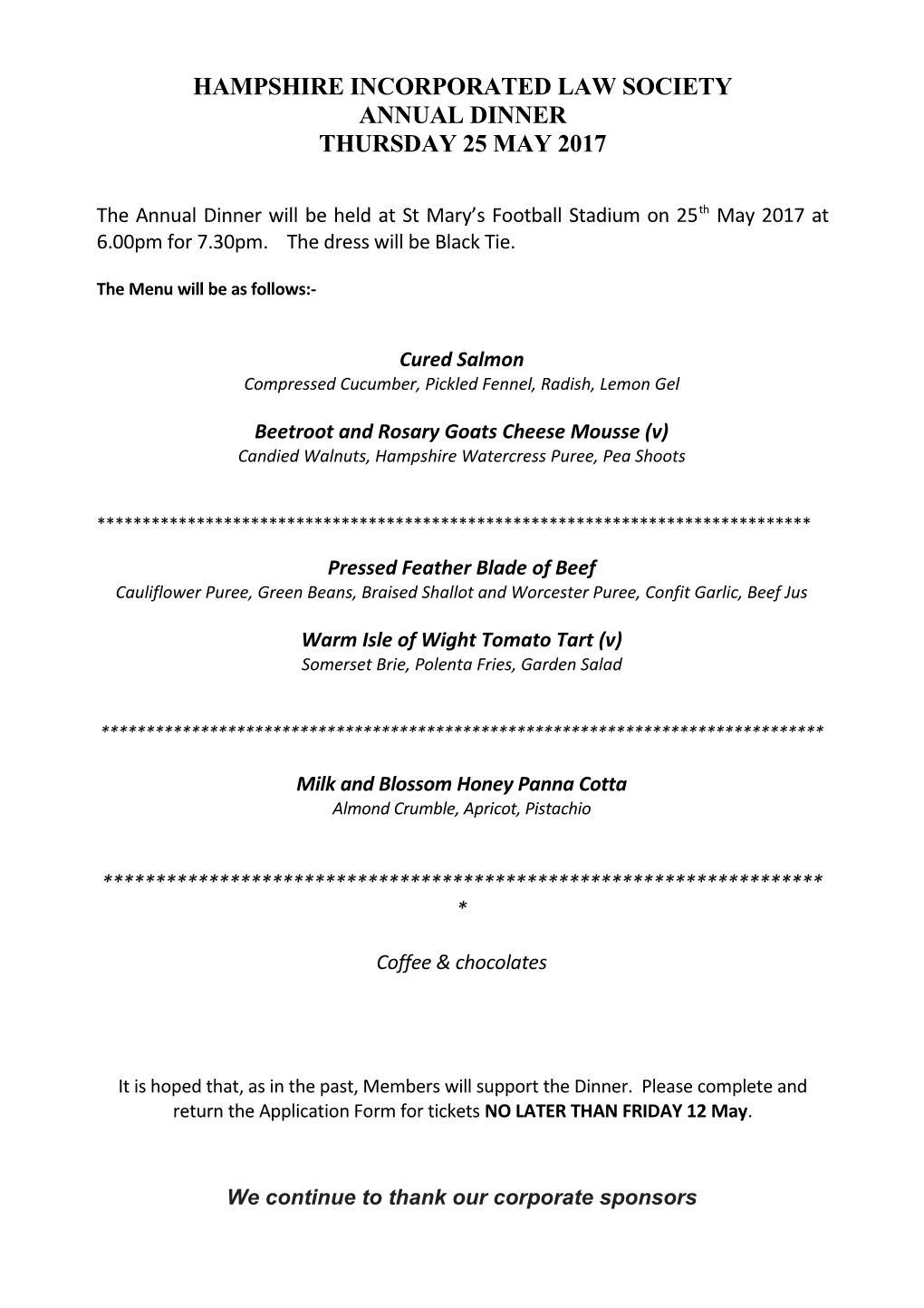 Hampshire Incorporated Law Society Annual Dinner