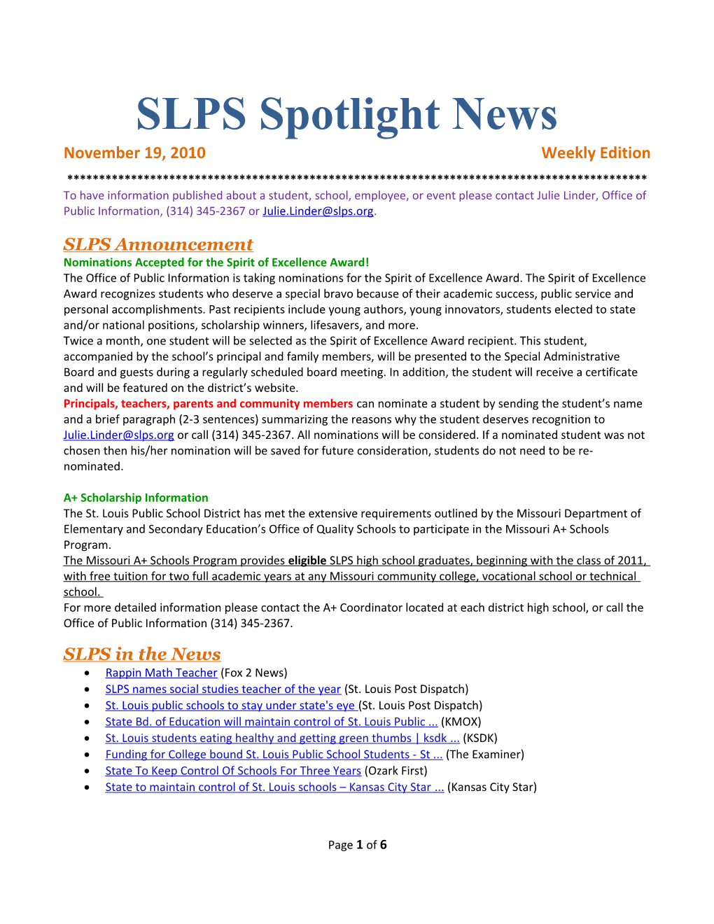 SLPS Spotlight News s1