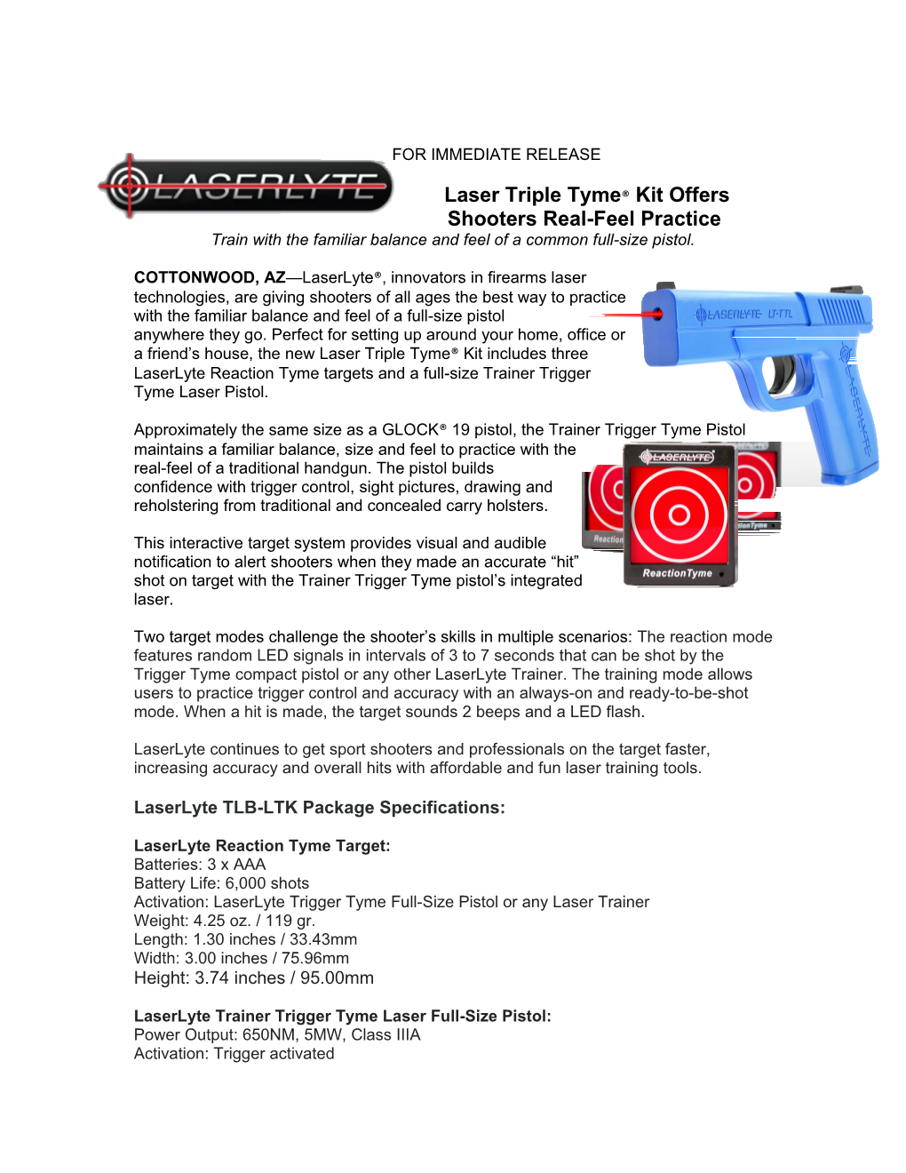 Laser Triple Tyme Kit Offers Shooters Real-Feel Practice