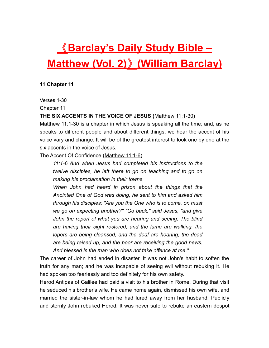 Barclay S Daily Study Bible Matthew (Vol. 2) (William Barclay)