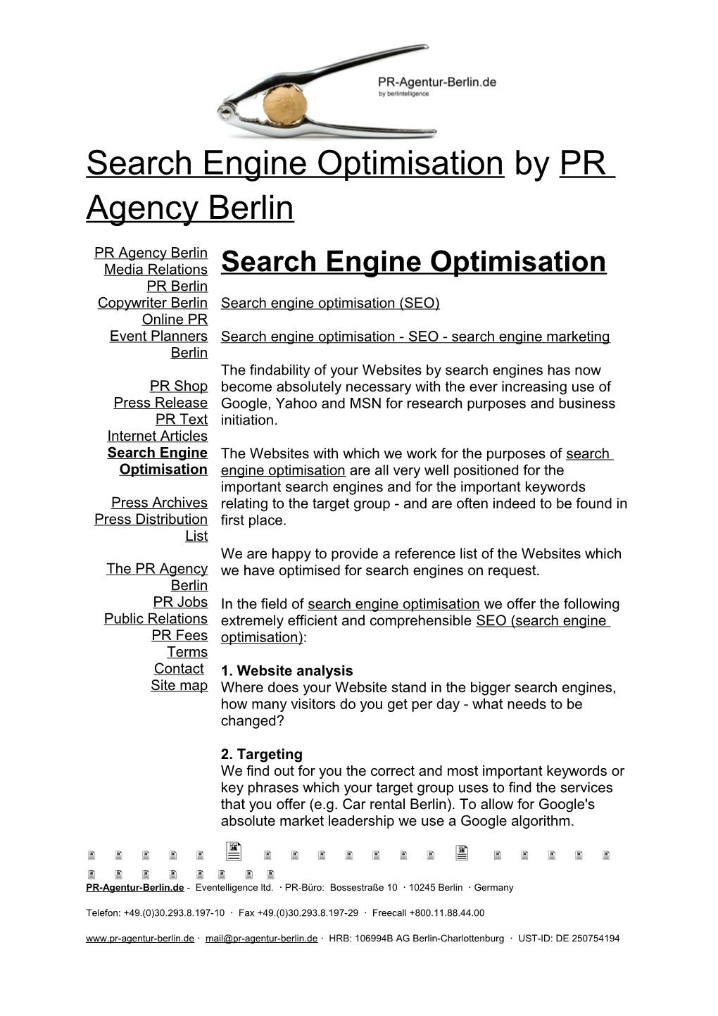 Search Engine Optimisation by PR Agency Berlin