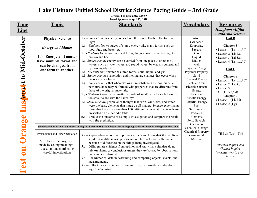 Grade 5 Tentative Math Pacing Guide