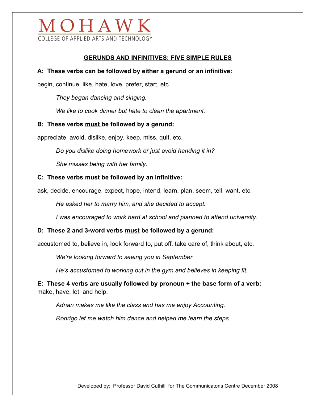 Gerunds and Infinitives: Five Simple Rules