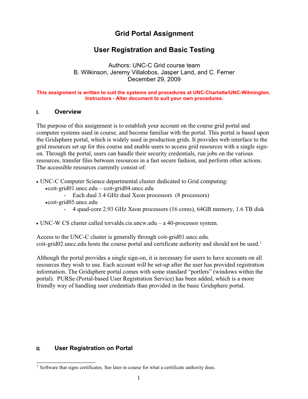 User Registration and Basic Testing
