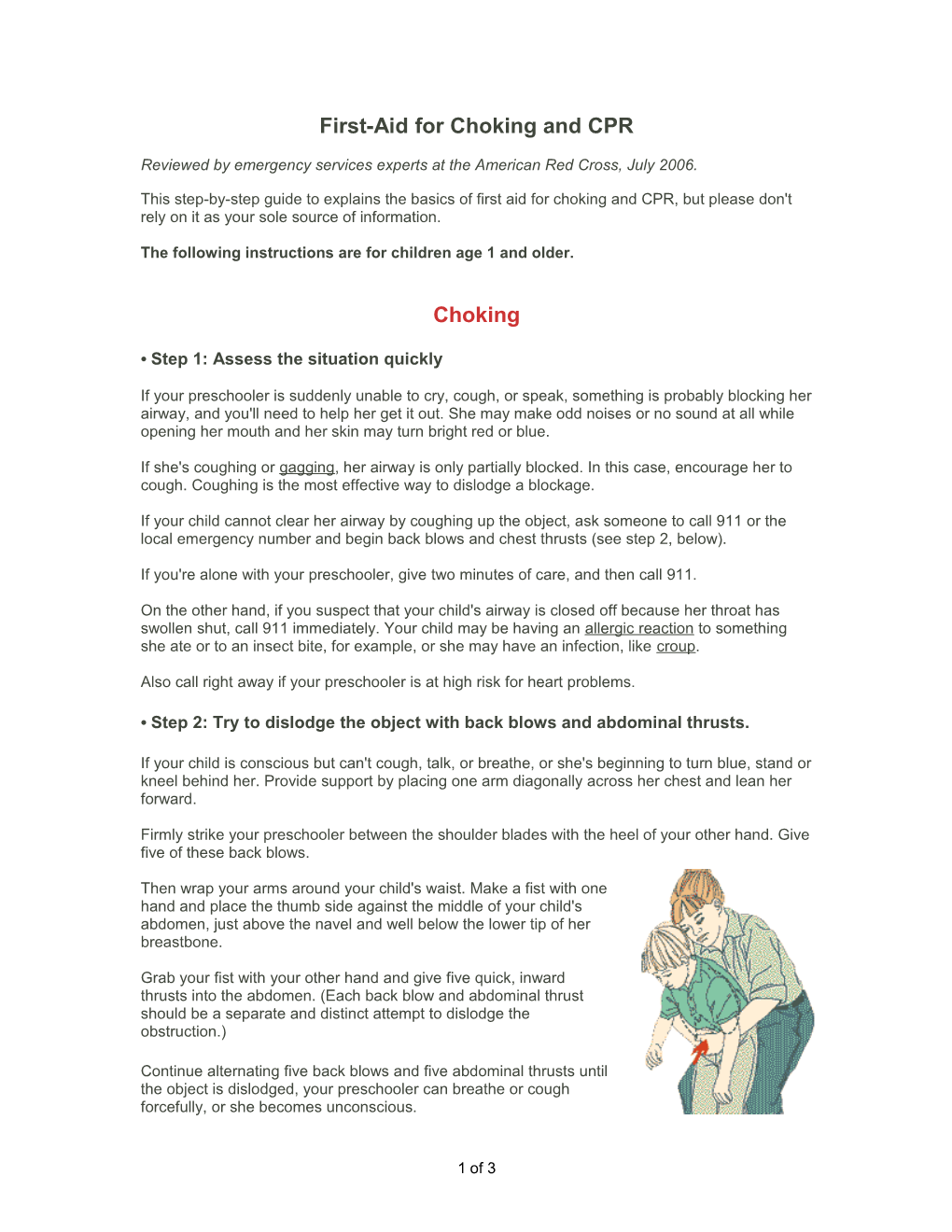 First-Aid for Choking and CPR