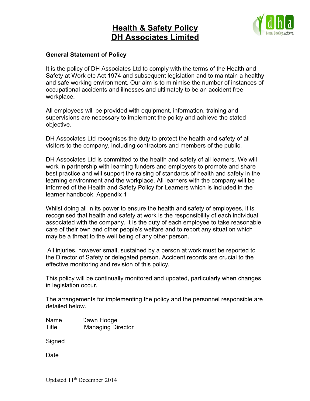 Health & Safety Policy s3