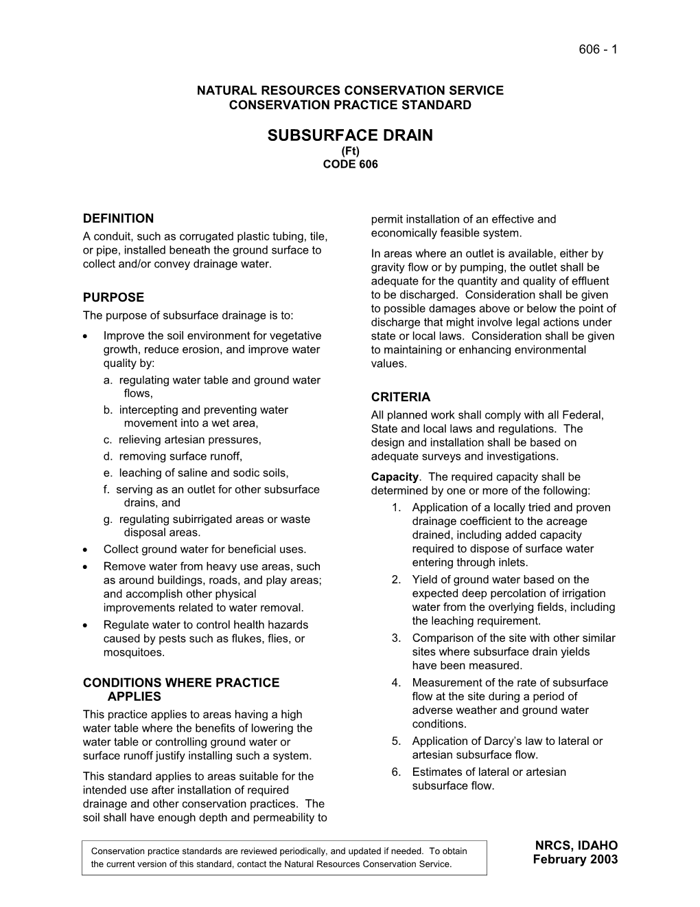 Subsurface Drain (Ft) 606