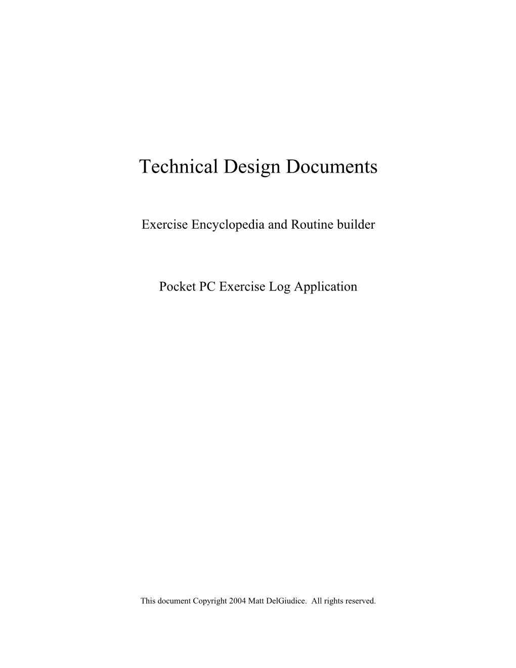 Technical Design Documents