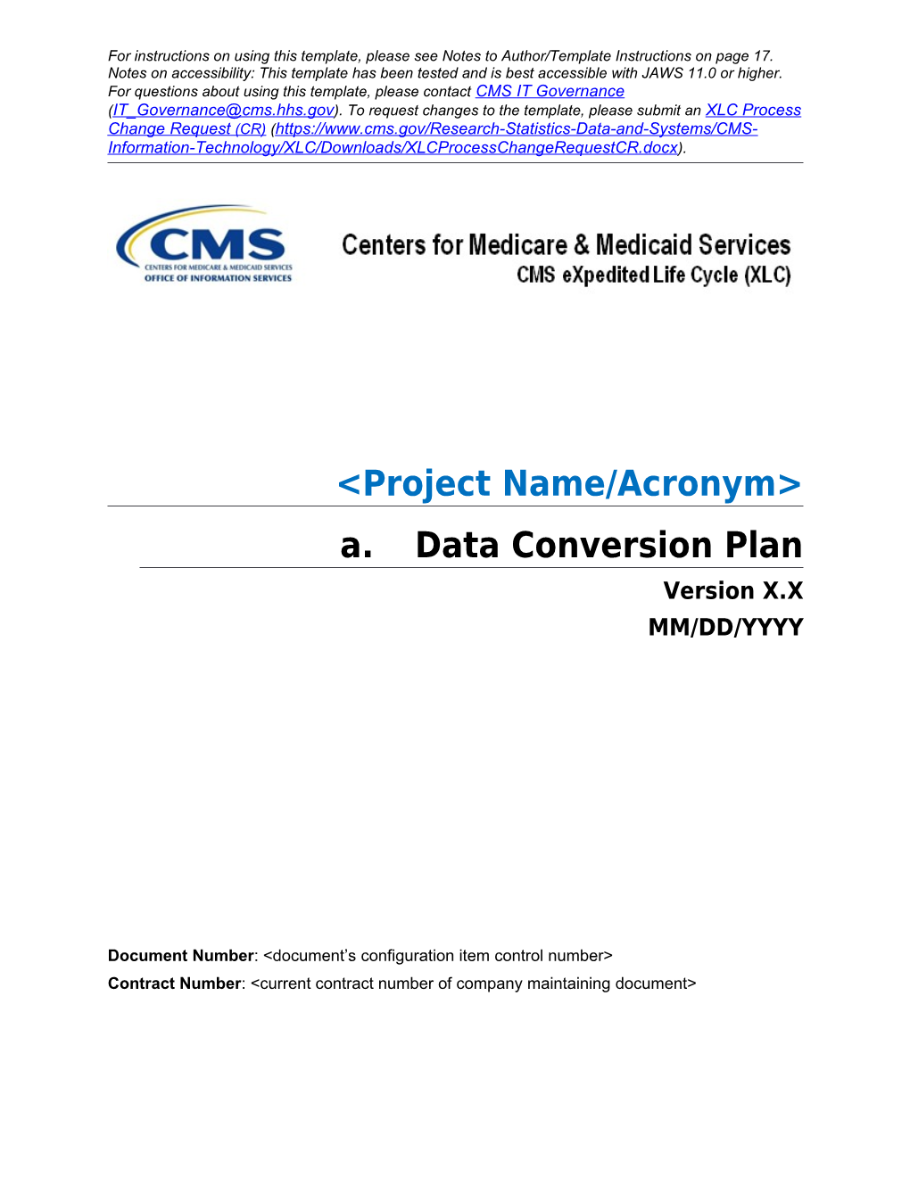 Data Conversion Plan Template