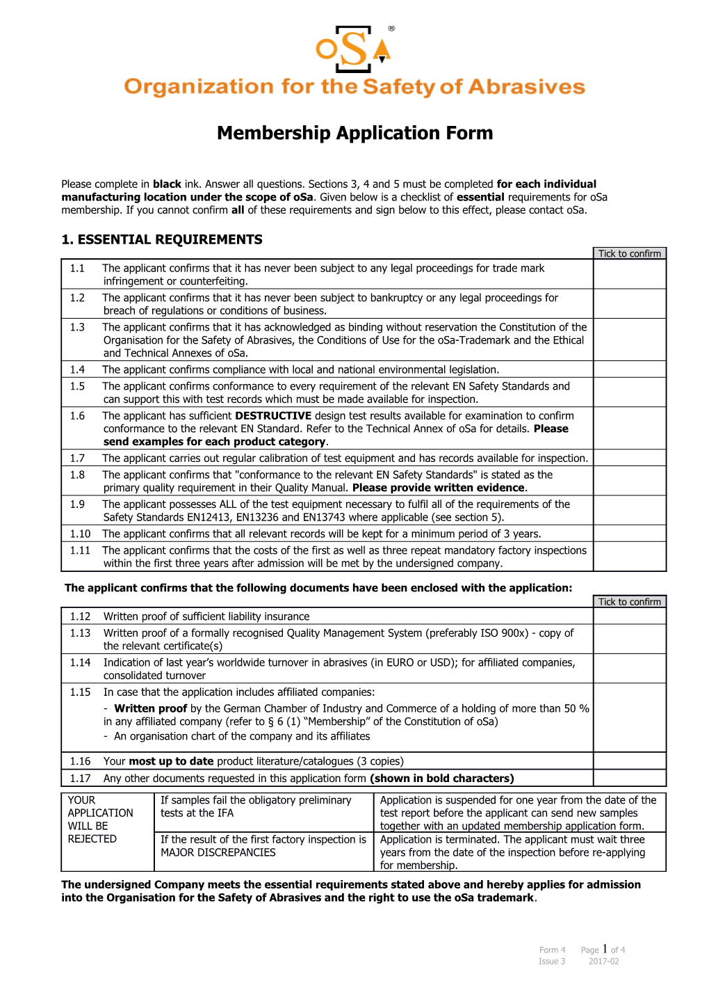 Requirements of En12413 - Checklist