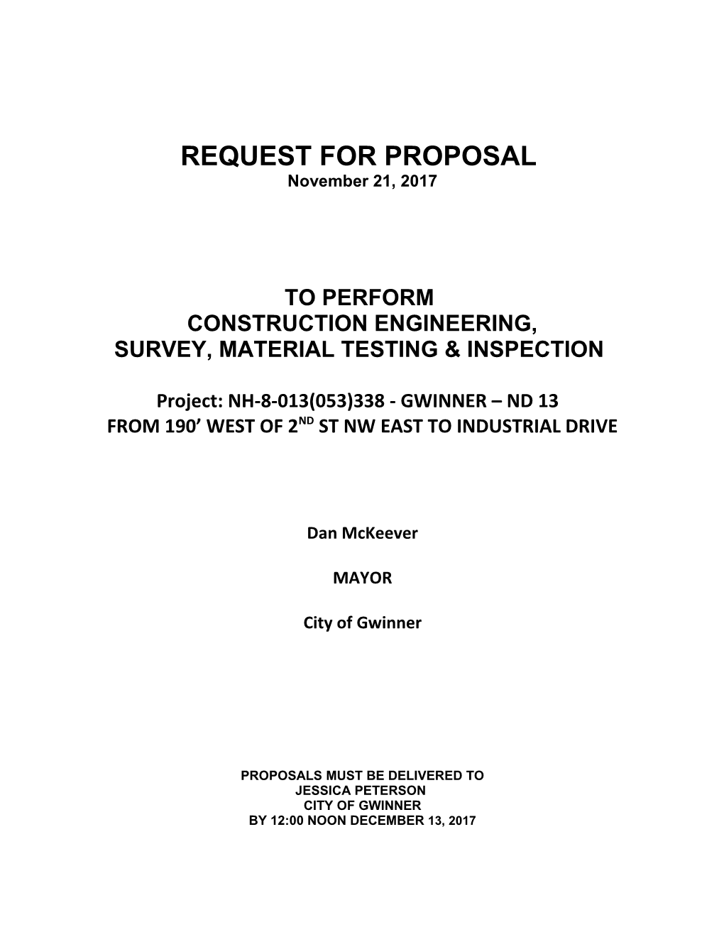 Request for Proposal s106