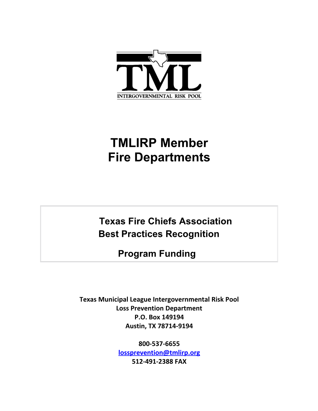 TMLIRP Loss Prevention Programs