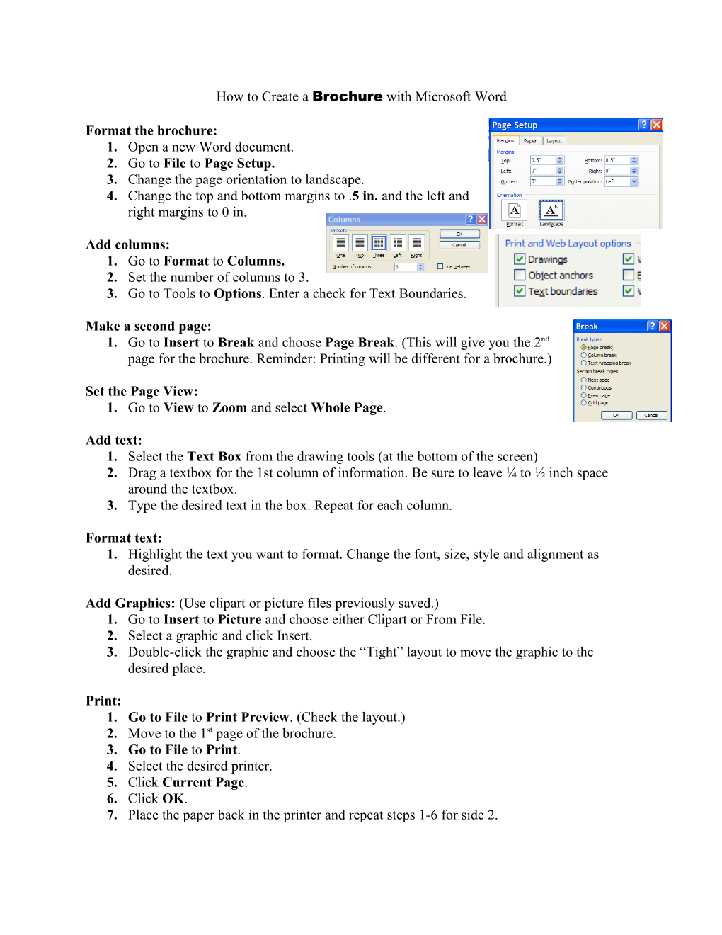 How to Create a Brochure with Microsoft Word