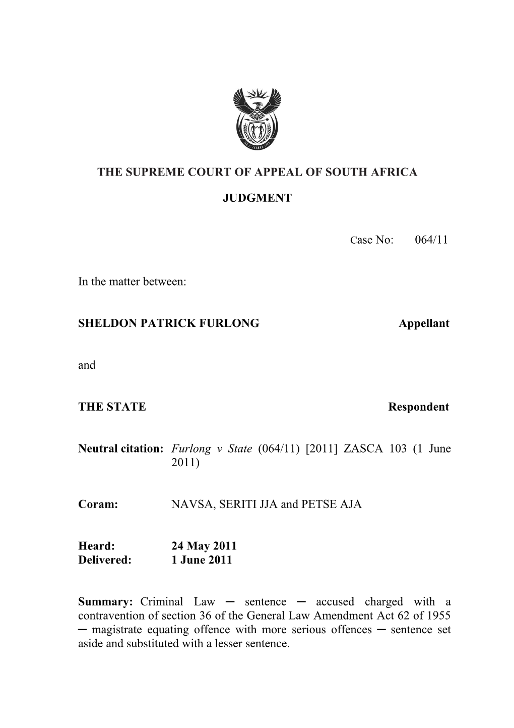 The Supreme Court of Appeal of South Africa s3