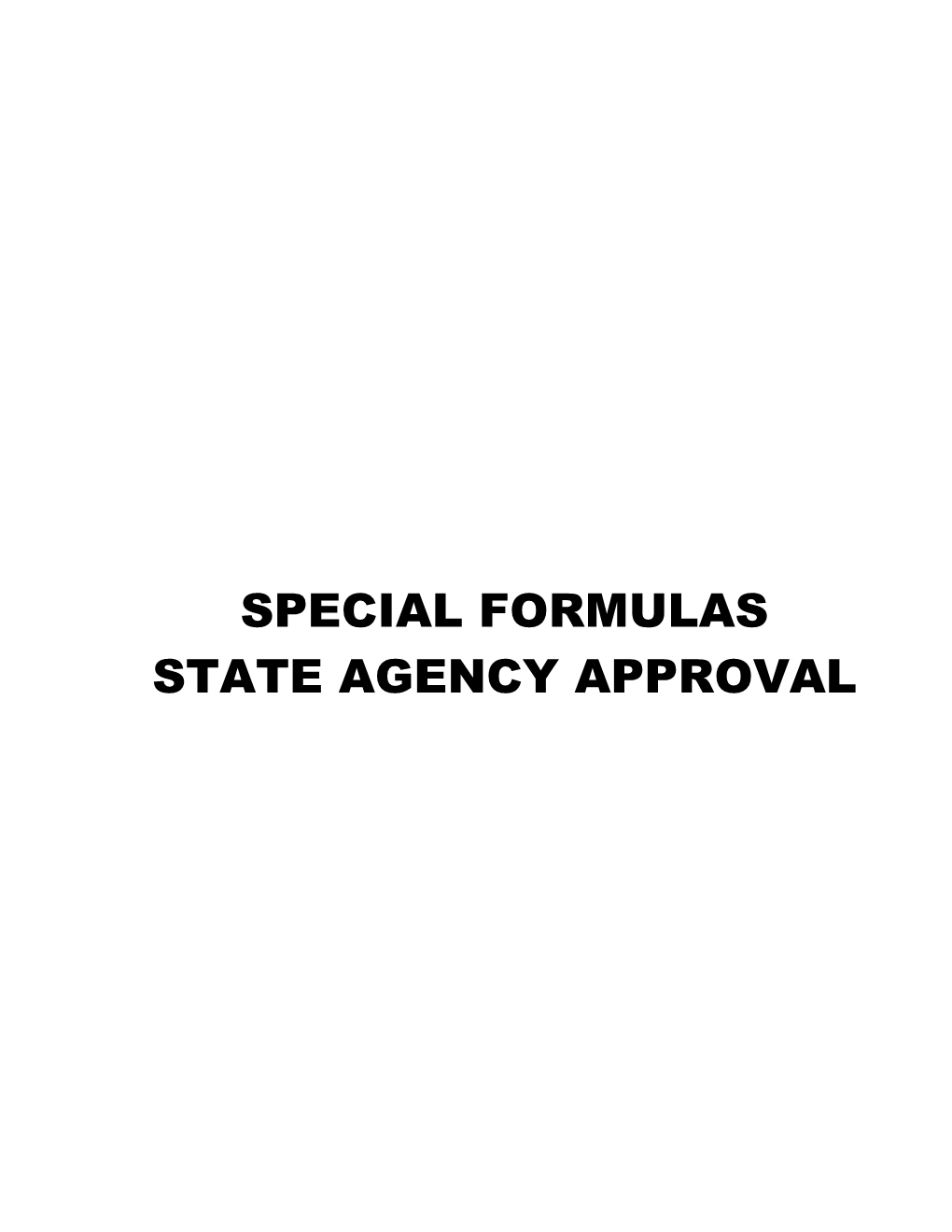 ACERFLEX (Nutricia North America) State Agency Approval