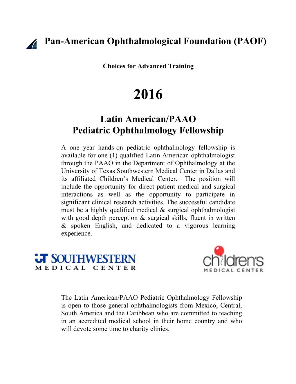 Pan-American Ophthalmological Foundation (PAOF)