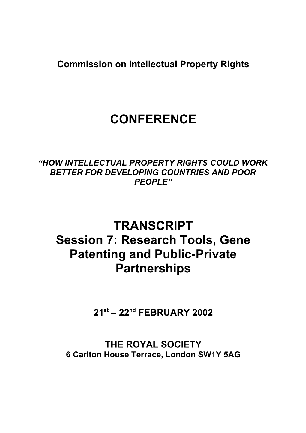 Commission on Intellectual Property Rights
