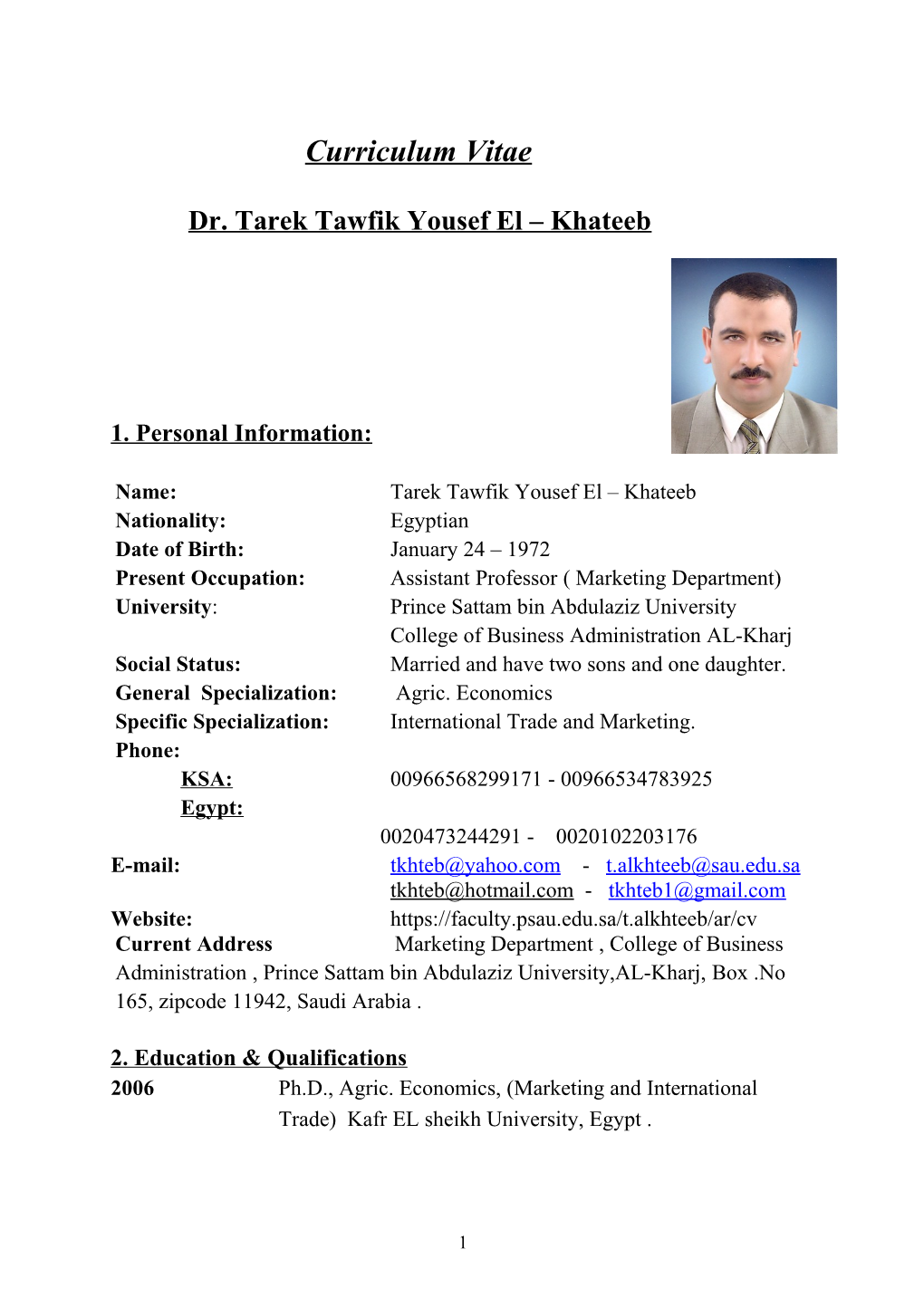 Dr. Tarek Tawfik Yousef El Khateeb