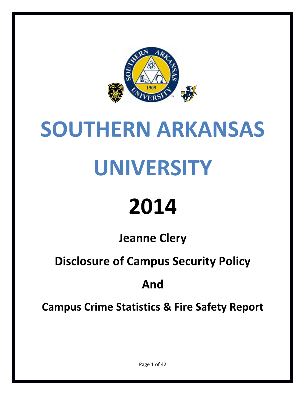 Disclosure of Campus Security Policy