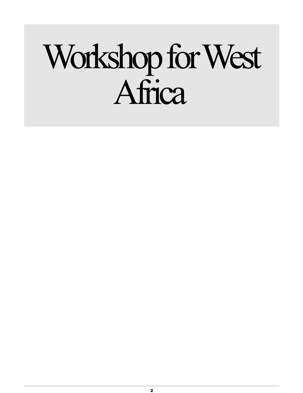Primary Eye Care Workshop for West Africa