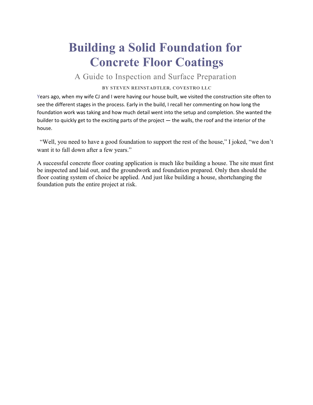 Building a Solid Foundation for Concrete Floor Coatings