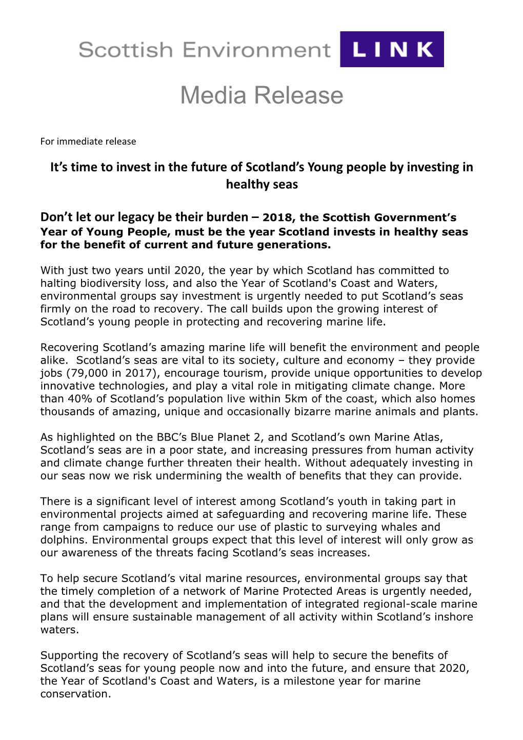 It S Time to Invest in the Future of Scotland S Young People by Investing in Healthy Seas