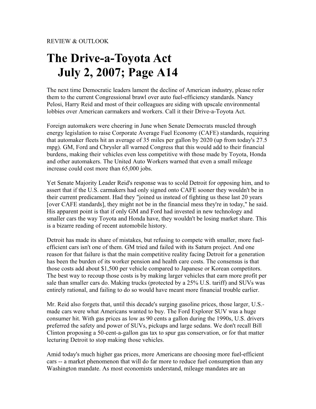 The Drive-A-Toyota Actjuly 2, 2007;Pagea14