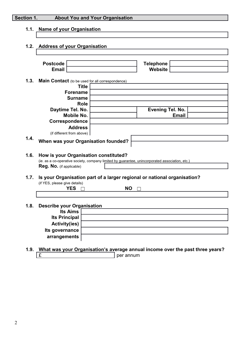 Campaigns Fund S Application Form