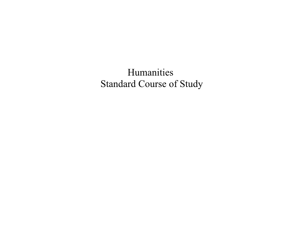 Humanities Standard Course Of Study