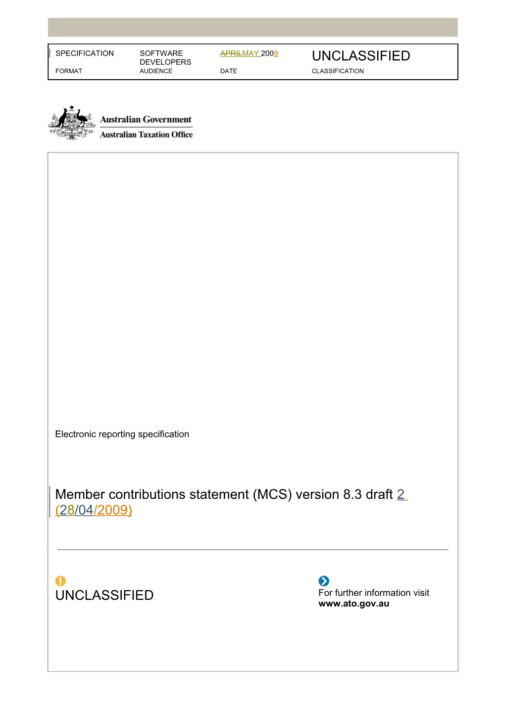 Electronic Reporting Specification - Member Contributions Statement