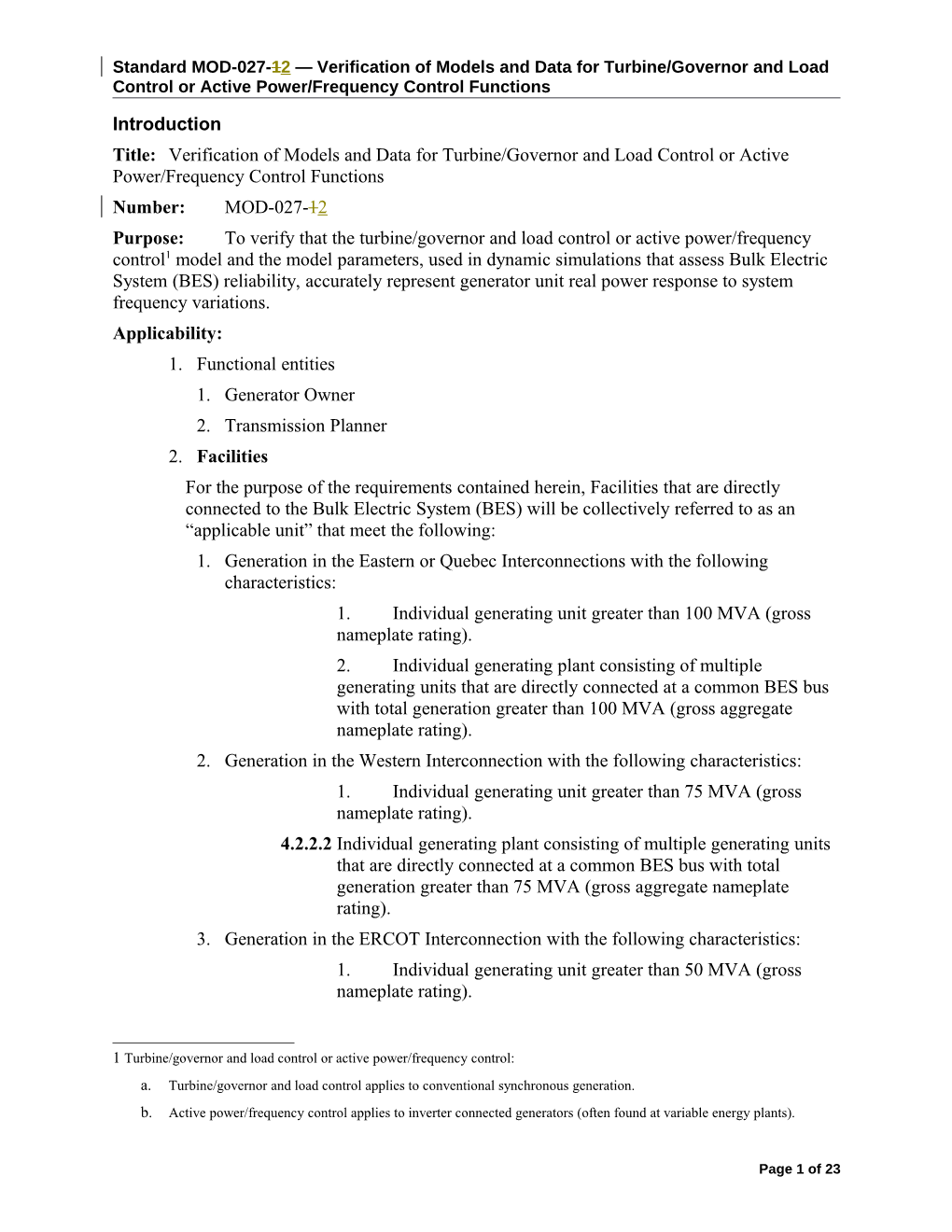 WECC-0101 Posting 7 MOD-027-2 Changes from MOD-027-1