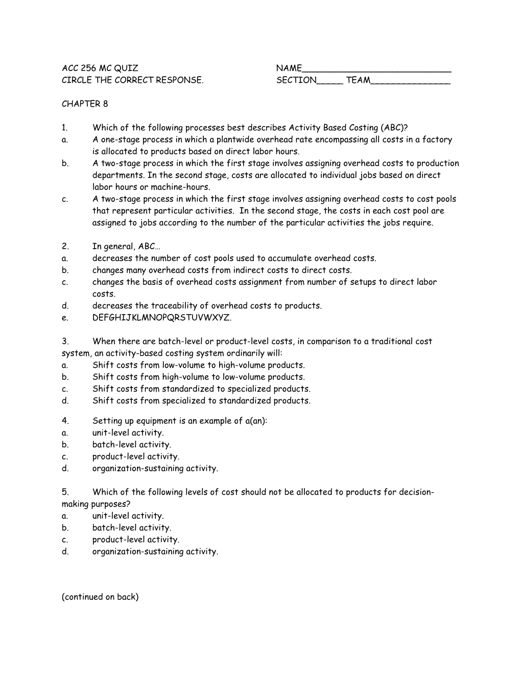 Acc 256 Mc Quiz