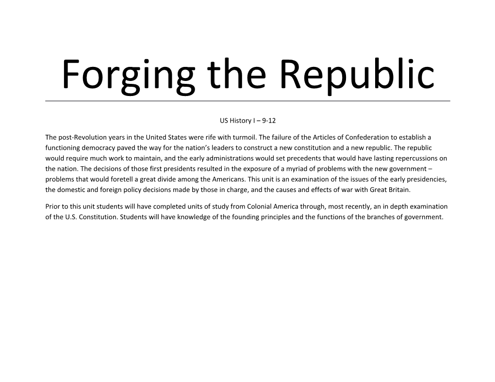 Forging the Republic