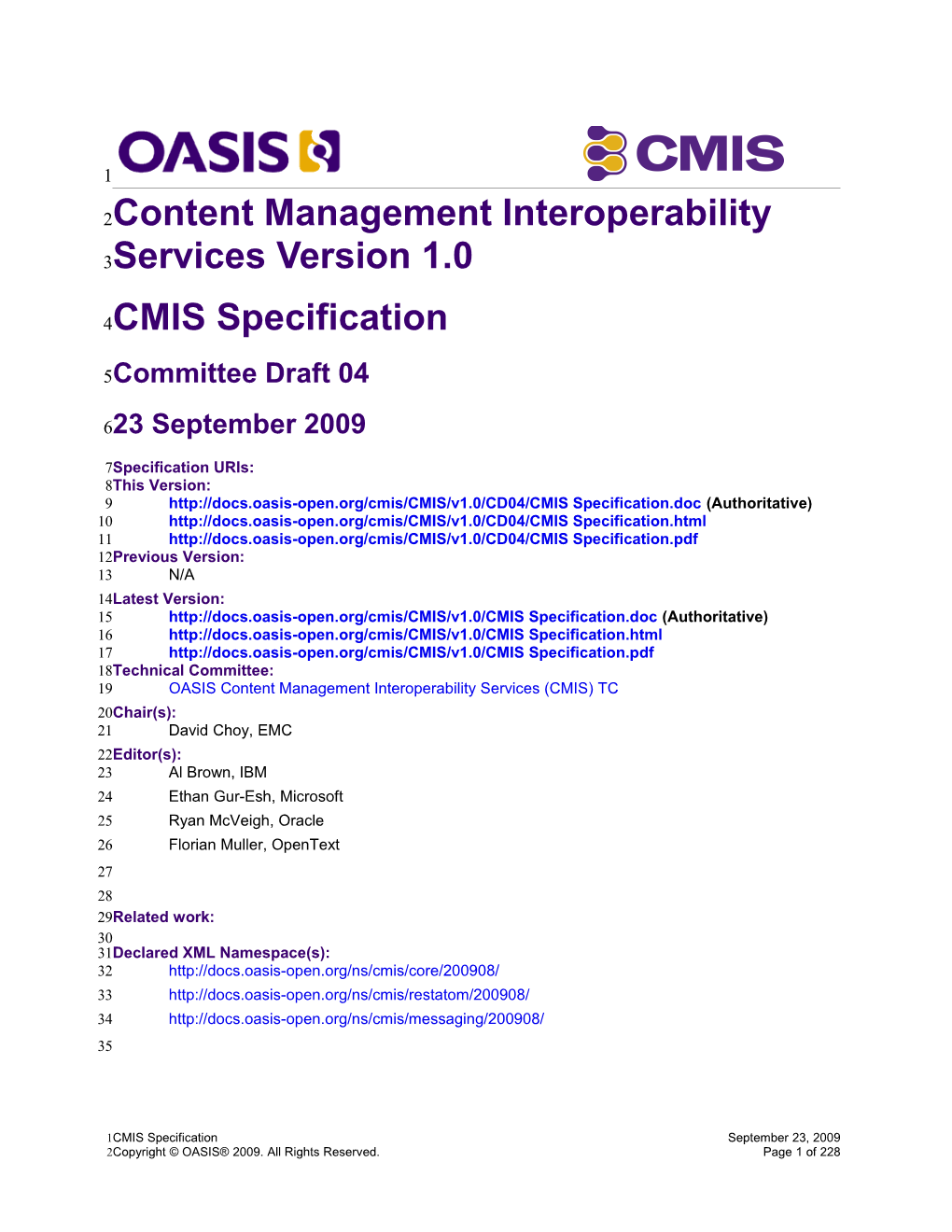 OASIS Specification Template s5