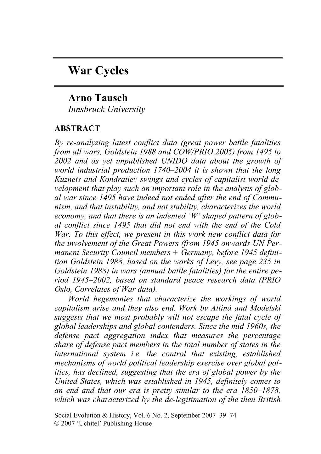 Tausch / War Cycles