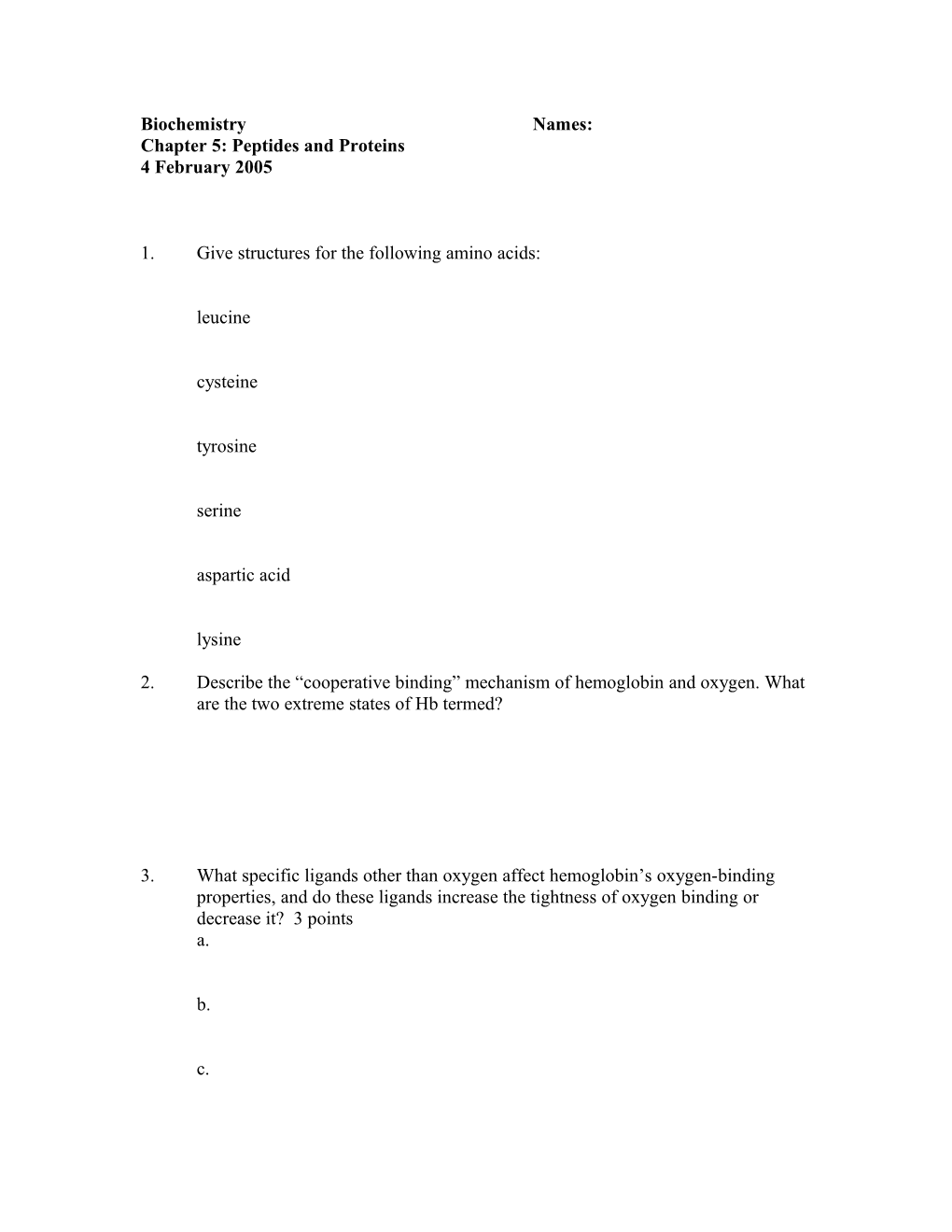 Chapter 5: Peptides and Proteins