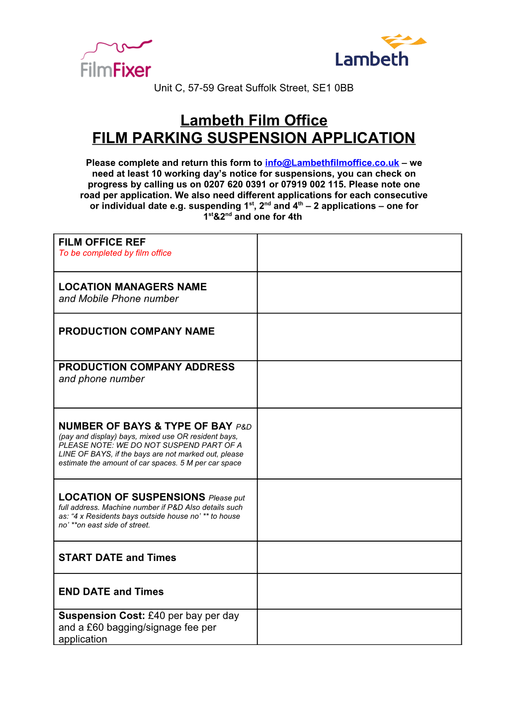 Film Parking Suspension Application
