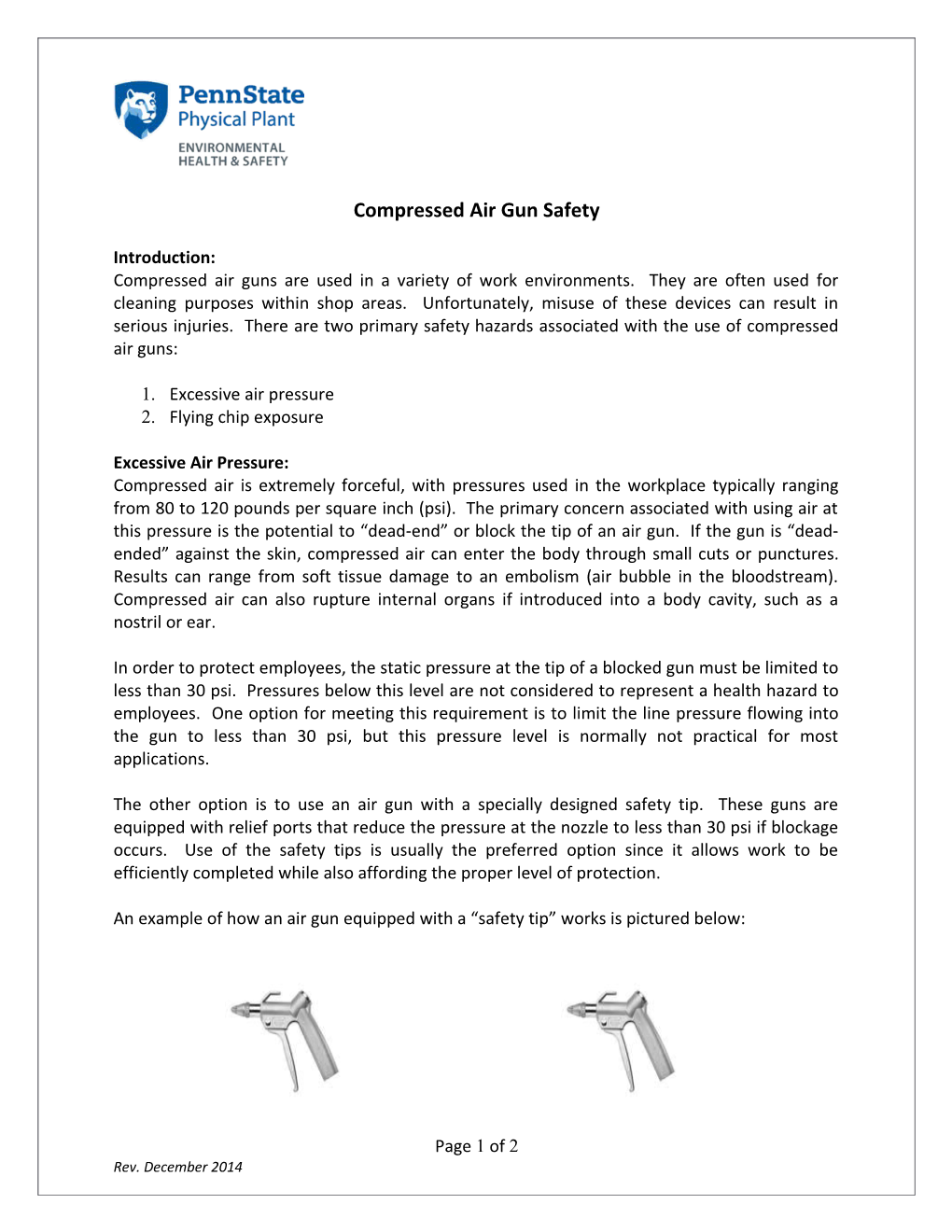 Compressed Air Gun Safety
