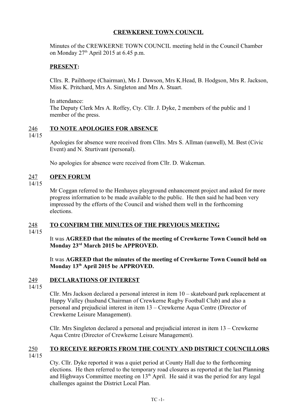 Crewkerne Town Council s3