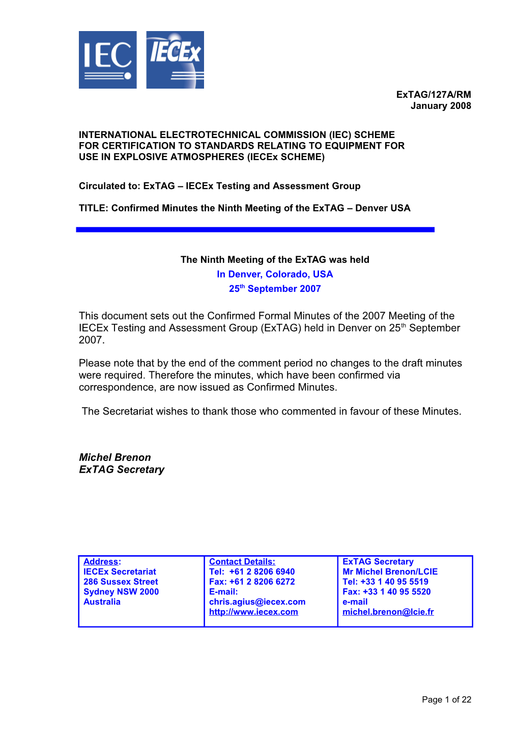 International Electrotechnical Commission (Iec) Scheme