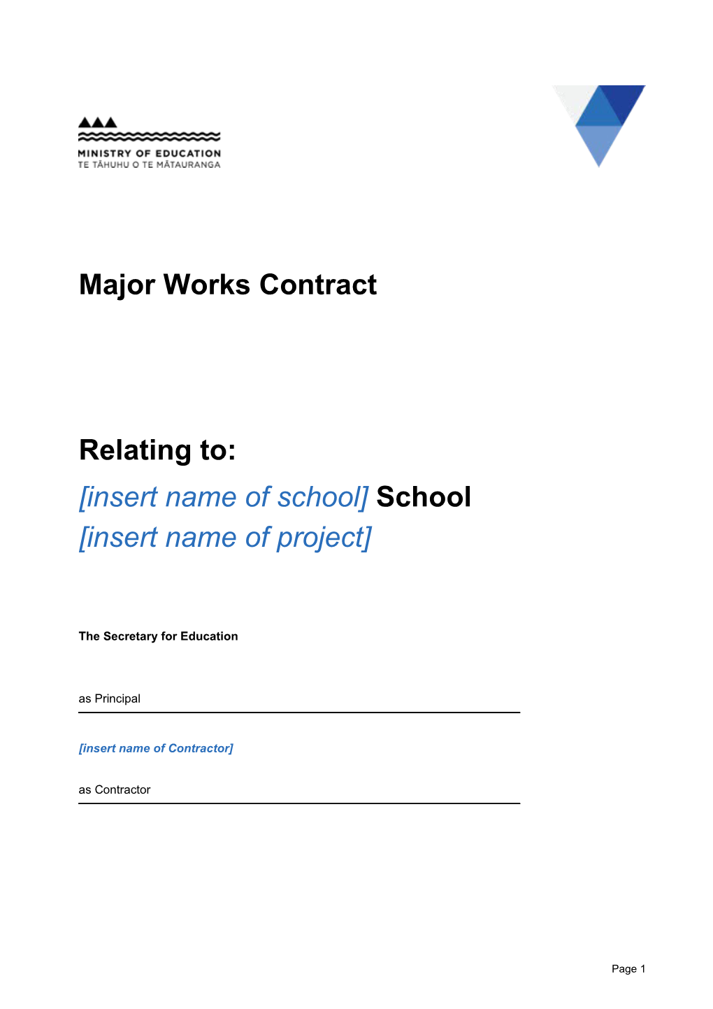 Major Works Contract Template