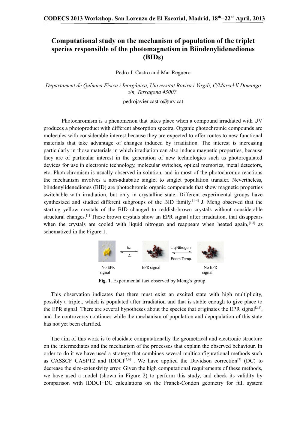 Computational Study of the Photochromism and Photomagnetism of Biindenylidenediones (Bids)