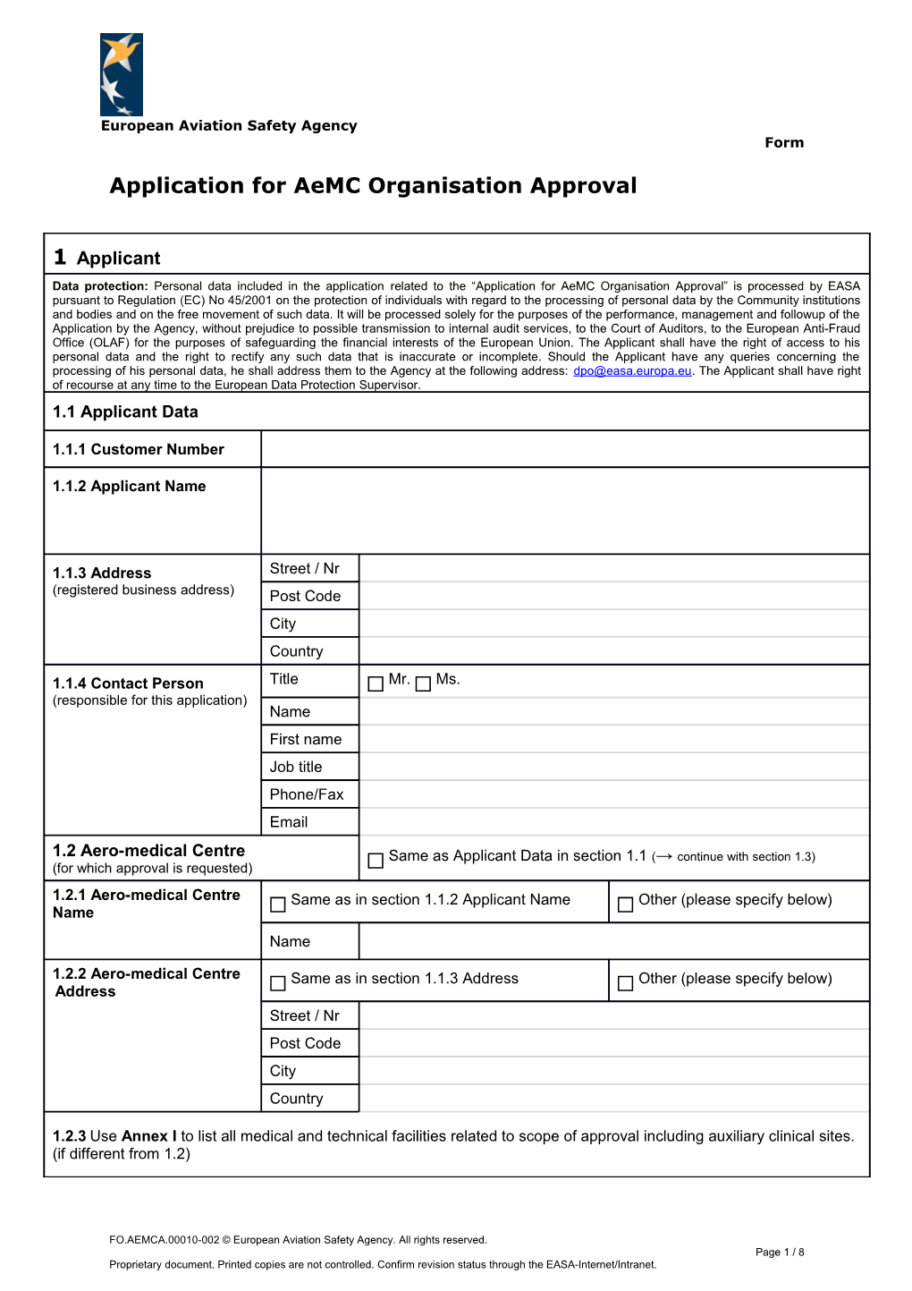 Application for Aemc Organisation Approval