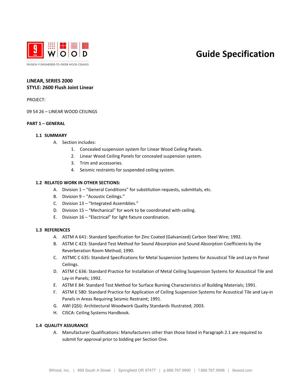 Guide Specification s1