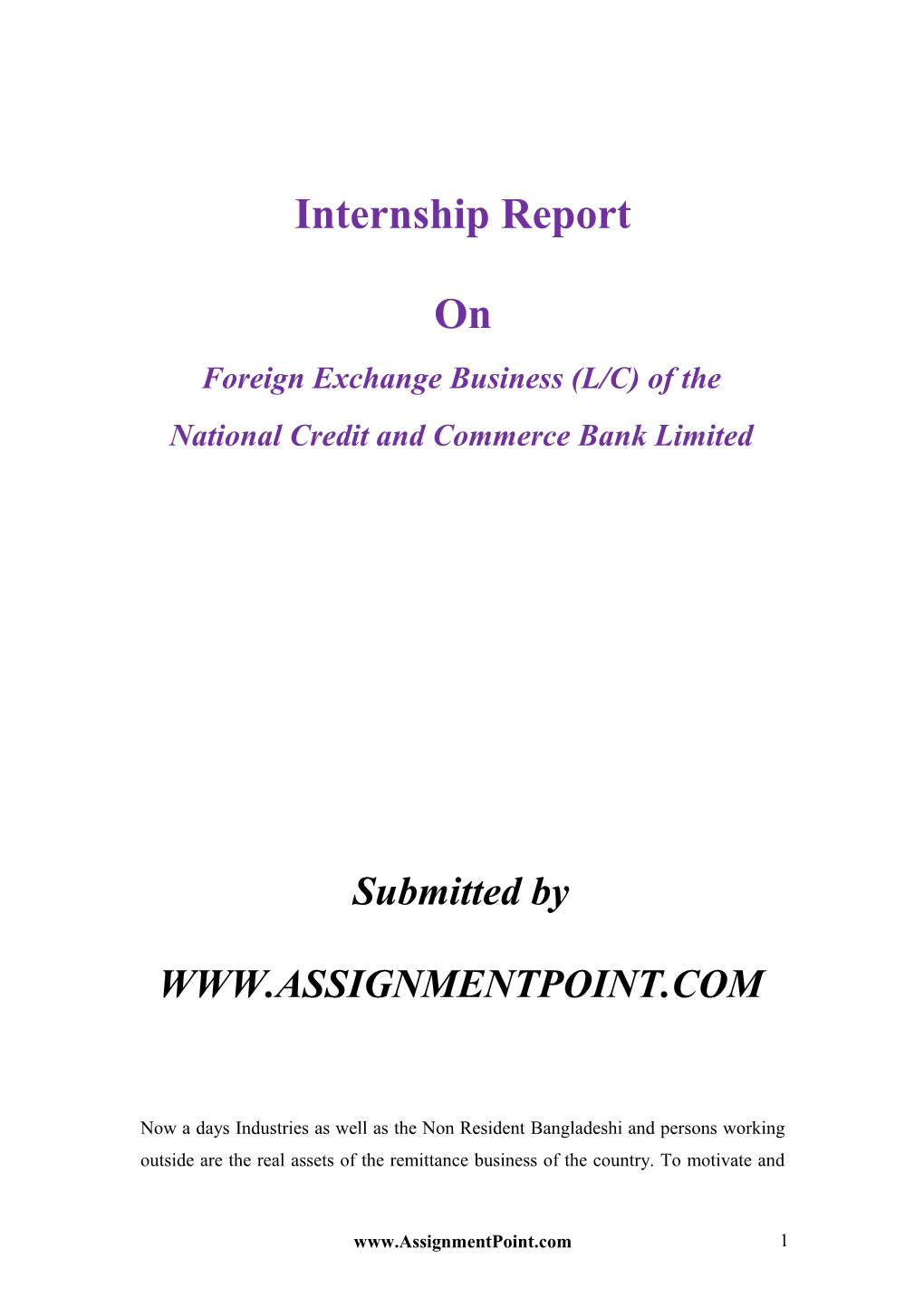 Foreign Exchange Business (L/C) of The
