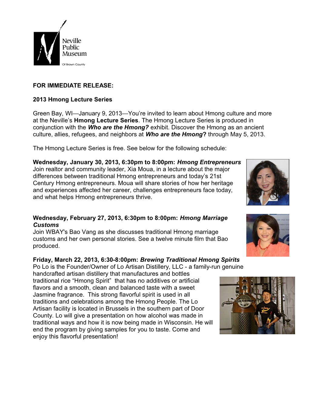 2013 Hmong Lecture Series