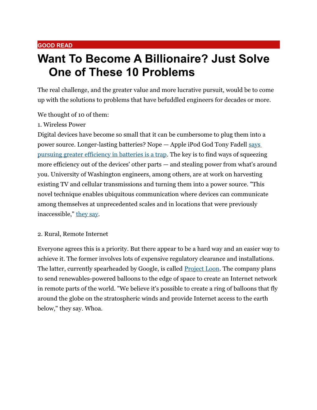 Want to Become a Billionaire? Just Solve One of These 10 Problems